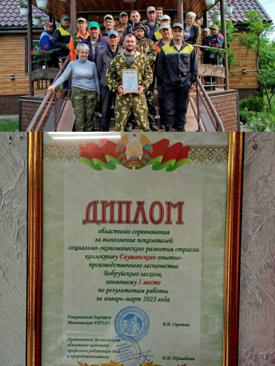 Лучшим лесничеством в 1 квартале 2025 года признано Глушанское опытно-производственное Бобруйского лесхоза (лесничий Илья Дудаль)